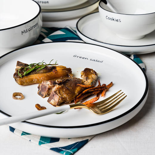 摩登主妇北欧风网红餐具碗碟套装家用陶瓷饭碗筷盘子创意个性简约 商品图2