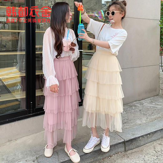 韩都衣舍2021夏装新款韩版学生网纱仙女裙蛋糕裙半身裙OM90551璎 商品图1