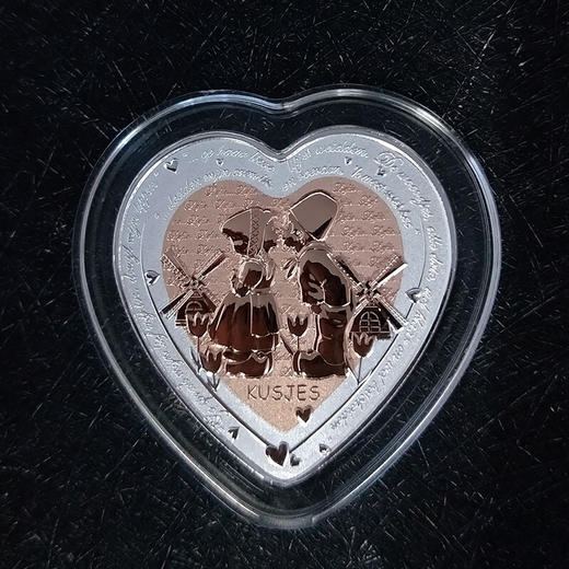 河南中钱  斐济心形双金属 纪念银币 情人节礼物 520告白礼 商品图10