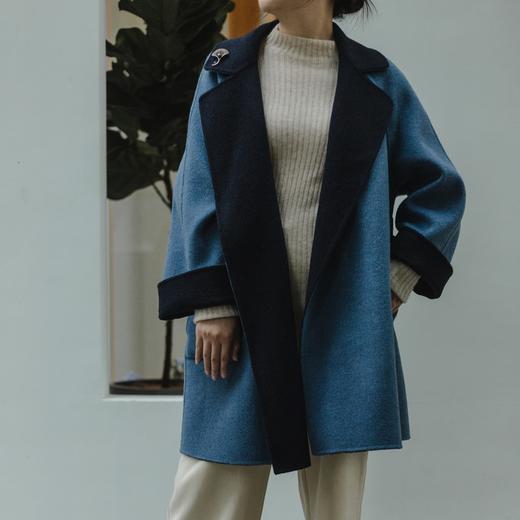 【à perles】纯手工撞色双面毛呢大衣  中长款，重工1200g 商品图9