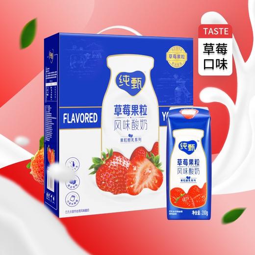 蒙牛纯甄 果粒酪乳草莓味酸奶 200g*10盒/提 商品图1