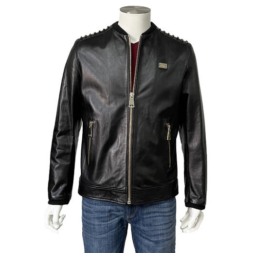 Marco Azzali黑色皮衣 L3701200 商品图0