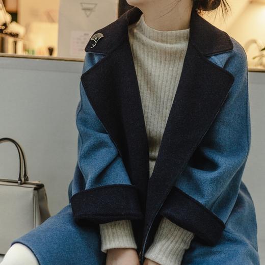 【à perles】纯手工撞色双面毛呢大衣  中长款，重工1200g 商品图11