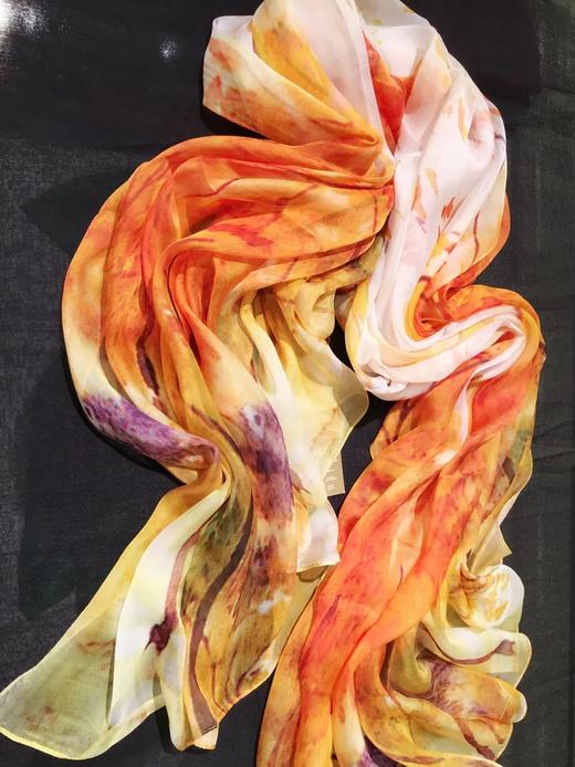 优品堂“如花似锦”桑蚕丝喷绘真丝巾长围巾 商品图7