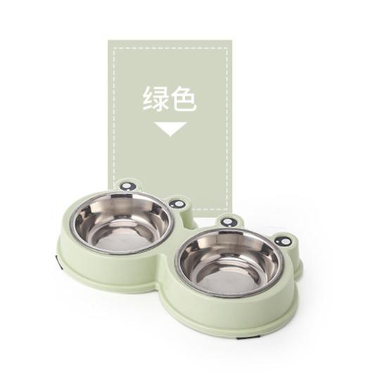 青蛙双碗马卡龙色系 环保无毒防滑不锈钢狗碗猫碗食盆水盆双碗塑料碗 商品图3