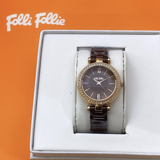 芙丽芙丽/Folli Follie 金色钢带石英女生时尚通勤简约手表 商品图0