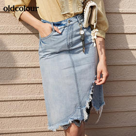 oldcolour水洗牛仔半裙M13065424