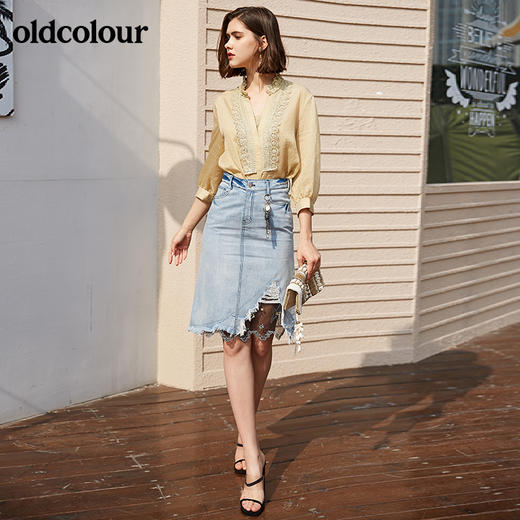 oldcolour水洗牛仔半裙M13065424 商品图4