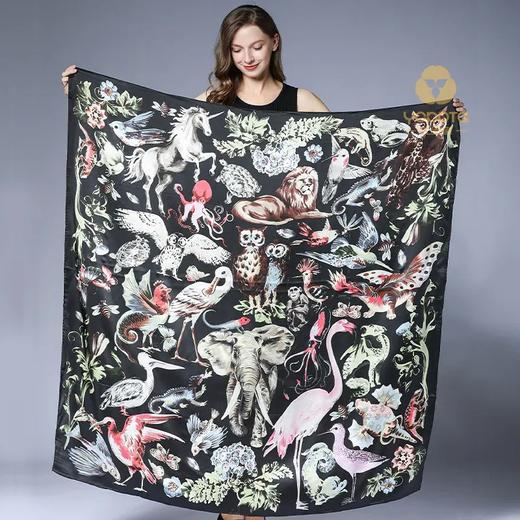 YOPOTA/优品堂“雍容华贵”重磅桑蚕丝，防紫外线，140大方巾丝巾 商品图13