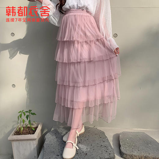 韩都衣舍2021夏装新款韩版学生网纱仙女裙蛋糕裙半身裙OM90551璎 商品图2