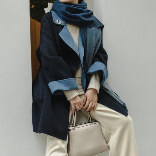 【à perles】纯手工撞色双面毛呢大衣  中长款，重工1200g 商品图0