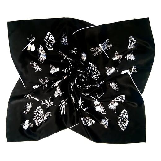 优品堂“芳菲国色”桑蚕丝90方巾防晒喷绘真丝巾 商品图9