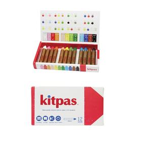【日本进口】kitpas水溶性纸包12色蜡笔 可擦拭可水洗可调色安全蜡笔