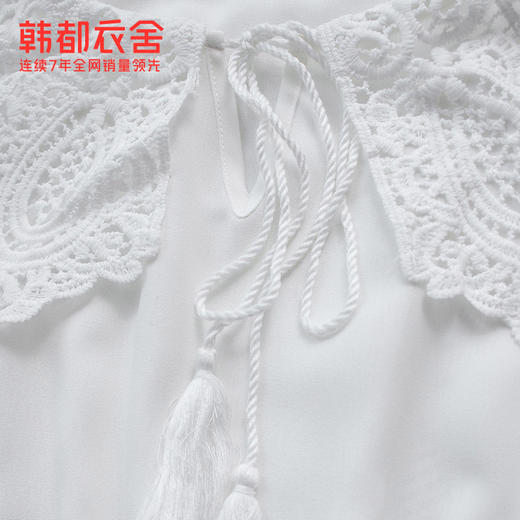 韩都衣舍2021韩版女装夏装蕾丝雪纺仙女蛋糕裙白色连衣裙OK1431鲲 商品图3