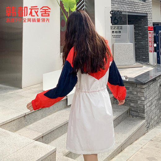 韩都衣舍2020冬季新款女装韩版宽松连帽撞色休闲潮连衣裙RU2000筱 商品图1