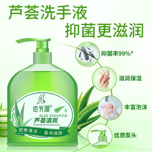 芦荟清爽柠檬清香洗手液家用消毒杀菌便携式清香型儿童抑菌家庭装 商品图1