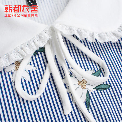 韩都衣舍2019春装新款女装韩版碎花甜美拼接宽松连衣裙OM88015槿 商品图3