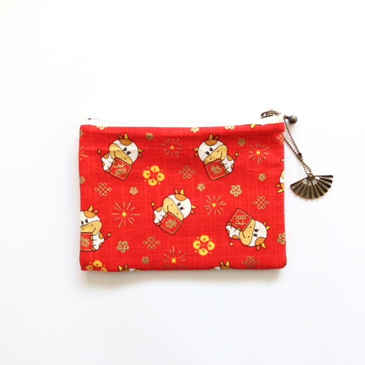 HUGOJIRO零钱包插画福字牛牛 商品图0