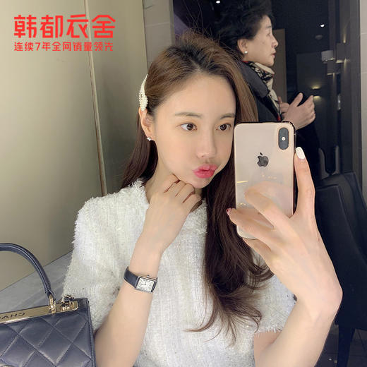 韩都衣舍2021夏装新款小香风时尚chic流苏短款连衣裙PS9013諨 商品图2