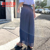 韩都衣舍2021夏新款女裤韩版温柔风垂感雪纺阔腿休闲裤GQ10380耒 商品缩略图1