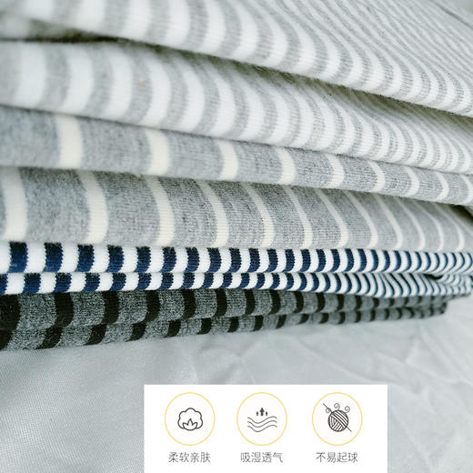 WD028男大童莱卡棉条纹圆领套装 商品图1