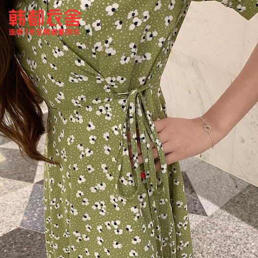 韩都衣舍韩版女网红翻领系带碎花气质连衣裙PT9164 商品图2