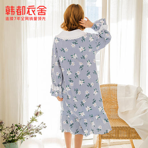 韩都衣舍2019春装新款女装韩版碎花甜美拼接宽松连衣裙OM88015槿 商品图1