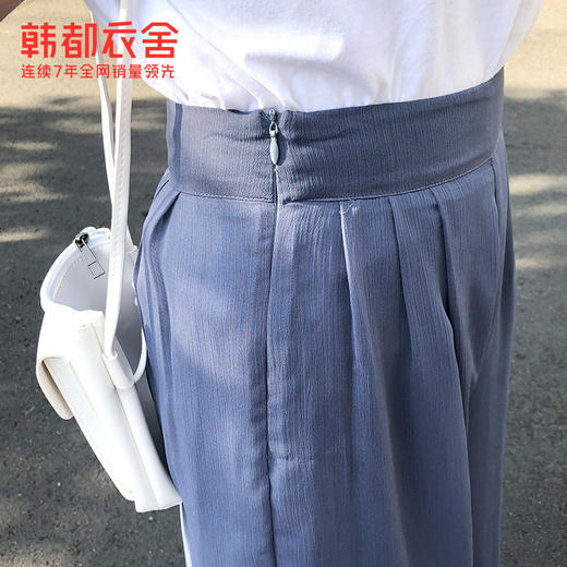 韩都衣舍2021夏新款女裤韩版温柔风垂感雪纺阔腿休闲裤GQ10380耒 商品图3