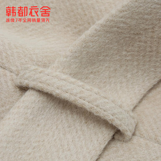 韩都衣舍2019韩版女装冬装新款显瘦纯色双排扣毛呢外套NH0895煜 商品图3