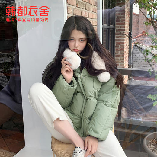韩都衣舍2019冬新款女韩版学生短款小个子宽松连帽羽绒服IG8467僥 商品图3