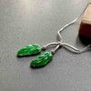 冰种阳绿辣色翡翠叶子项链18k白金钻石镶嵌 商品缩略图1