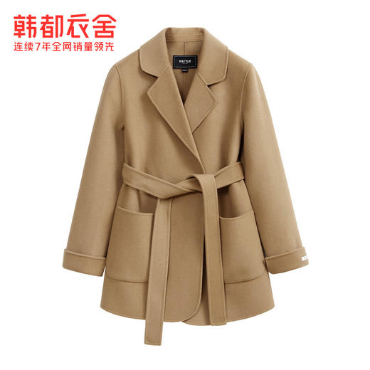 韩都衣舍2021春装新款女装双面呢大衣毛呢开衫外套女PV9022勝 商品图4