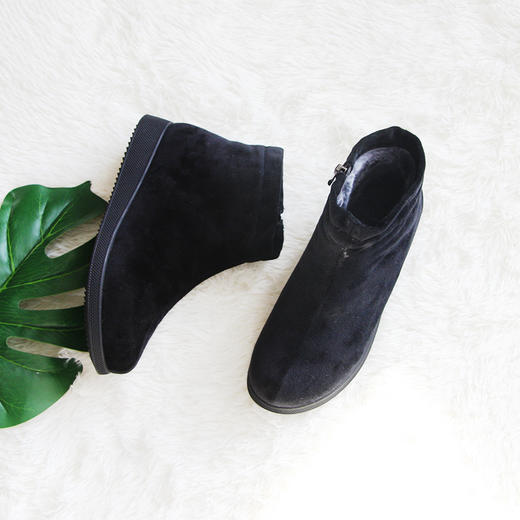 内联升女鞋休闲棉鞋拉链毛绒防滑保暖拉锁棉鞋 4190C 商品图5