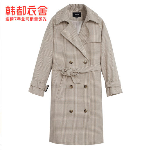 韩都衣舍韩版女装冬装新款宽松格子大衣中长毛呢外套LZ8770璎 商品图4