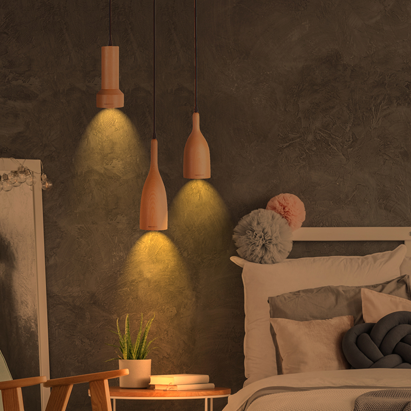 【本来设计】原木小吊灯