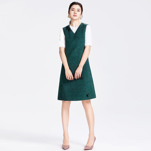 圣三利秋冬装显瘦修身A字连衣裙SL1937148 商品图3