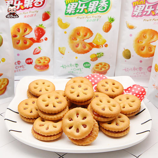 【嘉士利果乐果香85g/3袋】夹心饼干迷你袋装凤梨莓香橙味休闲零食 商品图1