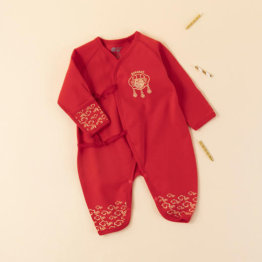 贝贝怡宝宝满月服婴儿服新年中国风春秋连体衣哈衣BB1257 商品图4