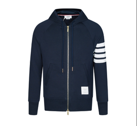 THOM BROWNE 汤姆·布朗  男士经典条纹装饰连帽外套 MJT022H 00535