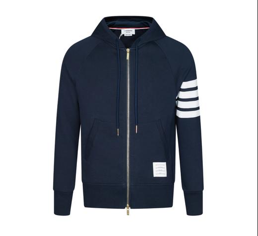 THOM BROWNE 汤姆·布朗  男士经典条纹装饰连帽外套 MJT022H 00535 商品图0