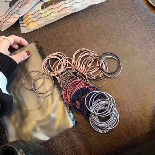 【实现头绳自由】发绳*100根！网红ins简约随便丢，高弹力皮筋基础发圈头绳头饰，少女扎头发耐看，简约风格，直播引流爆款！特价清仓器 商品图2