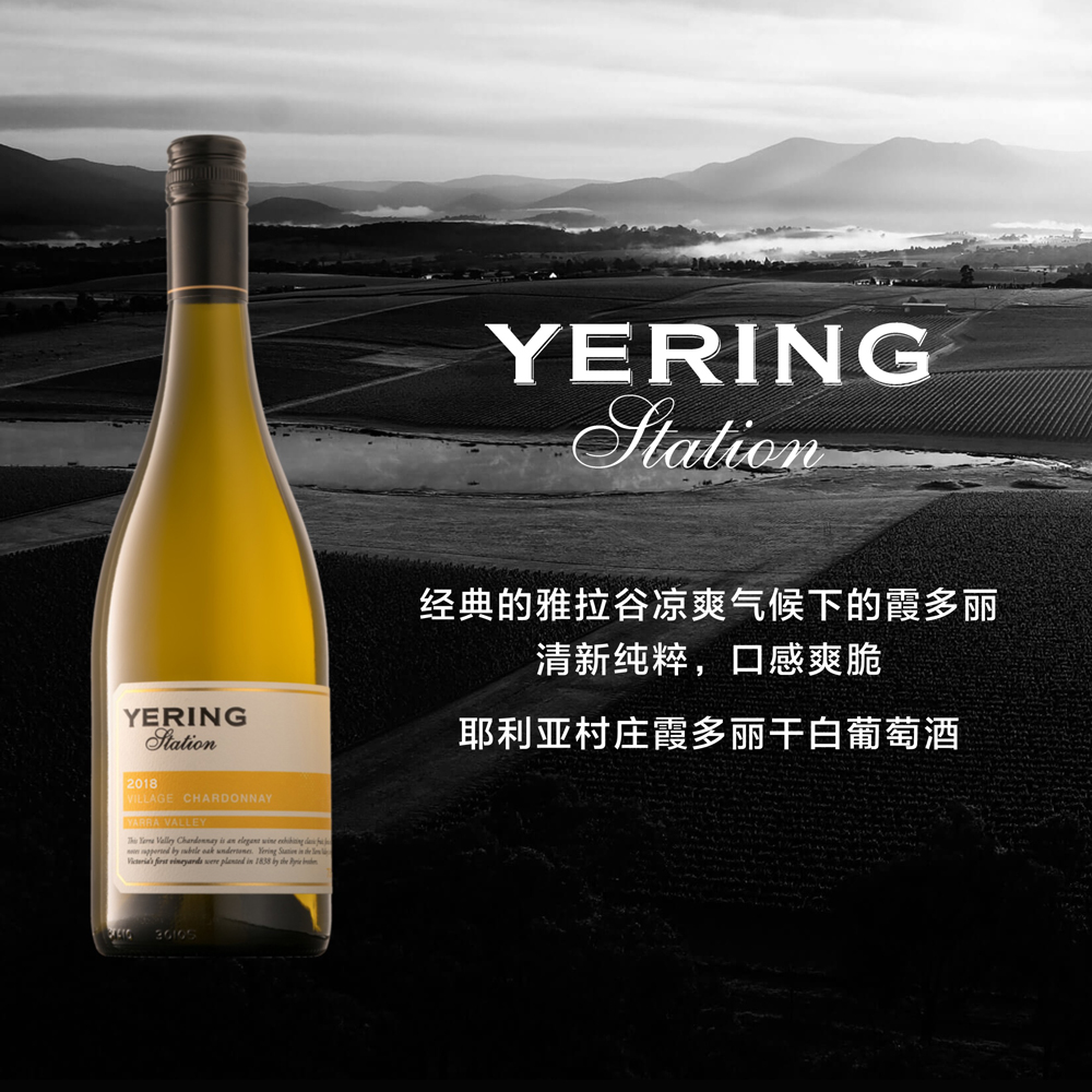 【性价比之王】玉麟庄园村庄霞多丽干白葡萄酒 2023 Yering Station Village Chardonnay