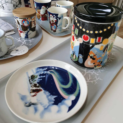 芬兰Arabia与圣诞老人基金会合作款 北极光盘 甜品盘 西餐盘 正关进口|百里居 商品图4