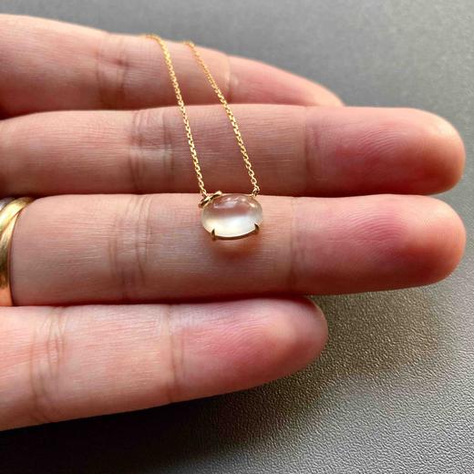 玻璃种翡翠蛋面红樱桃锁骨链18k黄金红碧玺镶嵌 商品图7