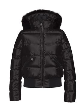 Goldbergh - Aura Jacket Real Fox Fur Ladies Woven - BLACK - 女装 - 滑雪夹克 - 黑色