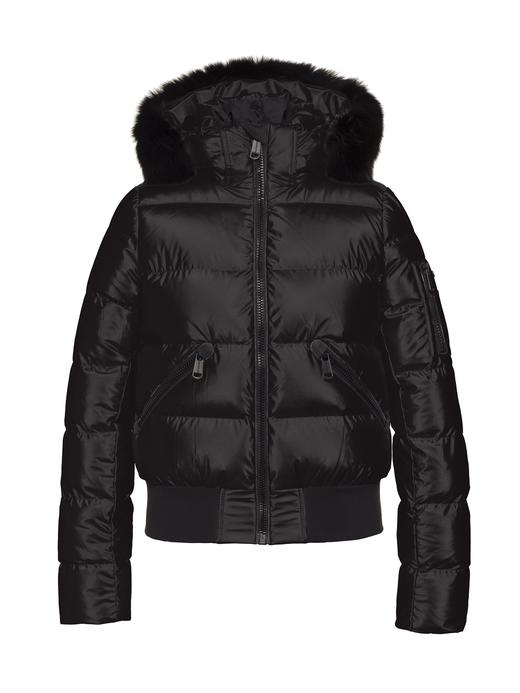 Goldbergh - Aura Jacket Real Fox Fur Ladies Woven - BLACK - 女装 - 滑雪夹克 - 黑色 商品图0