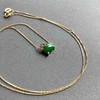糯冰种浓绿翡翠蛋面锁骨链18k黄金钻石镶嵌 商品缩略图0