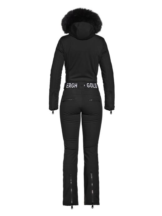 Goldbergh - Empress Jumpsuit Real Fox Fur Ladies Knitted - BLACK - 女装 - 连体滑雪服 - 黑色 商品图4
