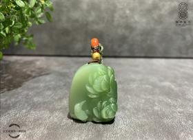 【御珠宫坊】碧玉花鸟挂件