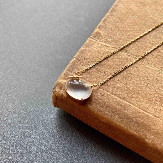 玻璃种翡翠蛋面红樱桃锁骨链18k黄金红碧玺镶嵌 商品图2